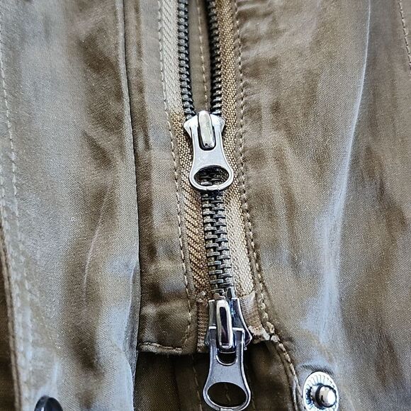 VINCE LUXE HOODED ANORAK PARKA FESTIVAL JACKET TRENCH DEEP GREEN KHAKI XS - Picture 6 of 7